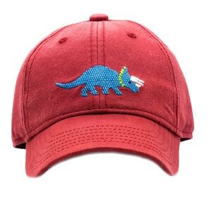 Harding Lane kids needlepoint triceratops baseball hat